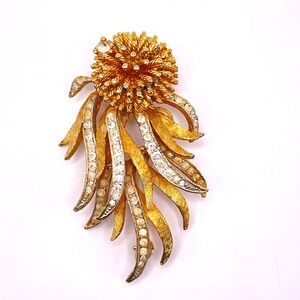 Vintage BSK Gold Tone Sea Urchin Pin Brooch READ